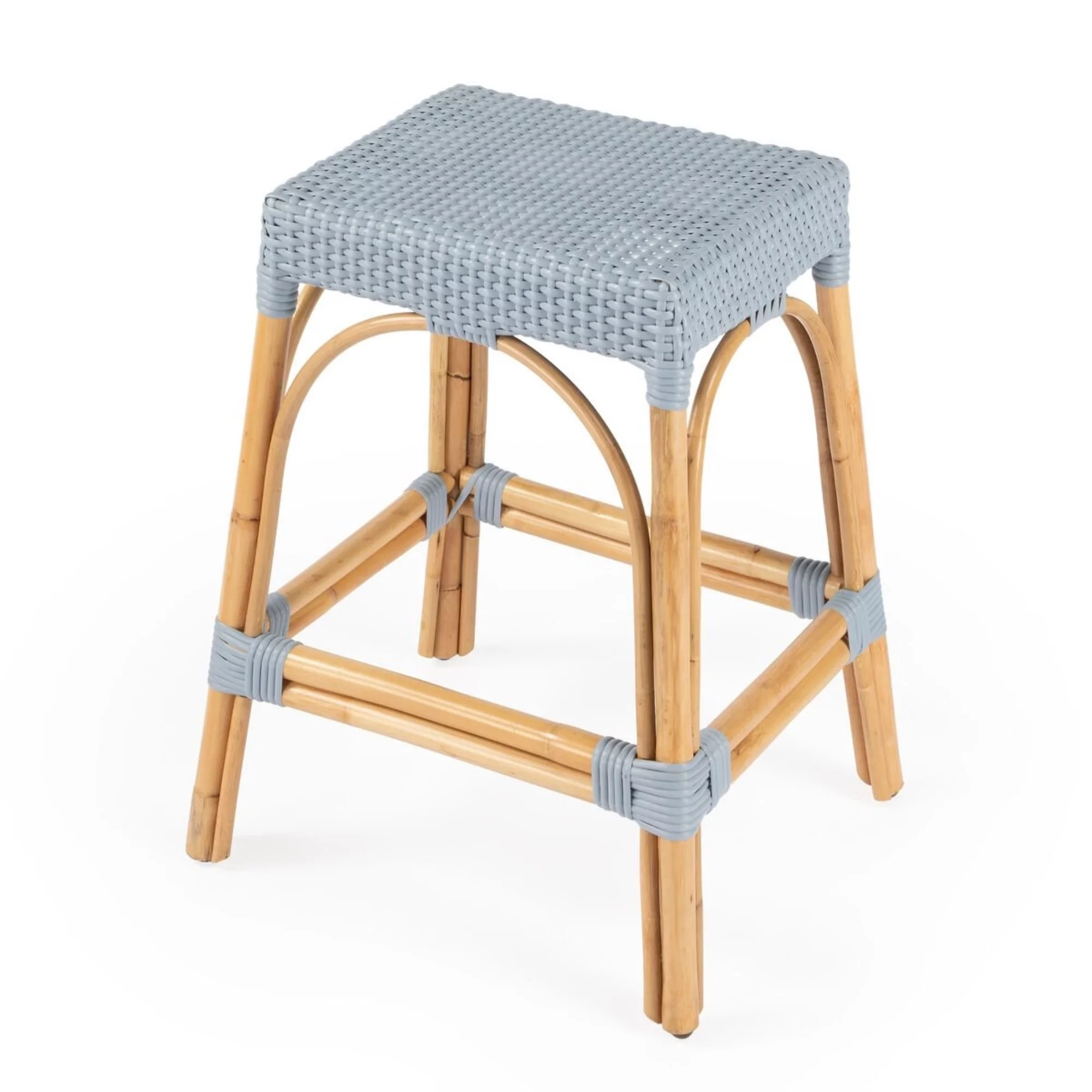 Butler Specialty Company Robias Rattan 24.5" Counter Stool - Baby Blue