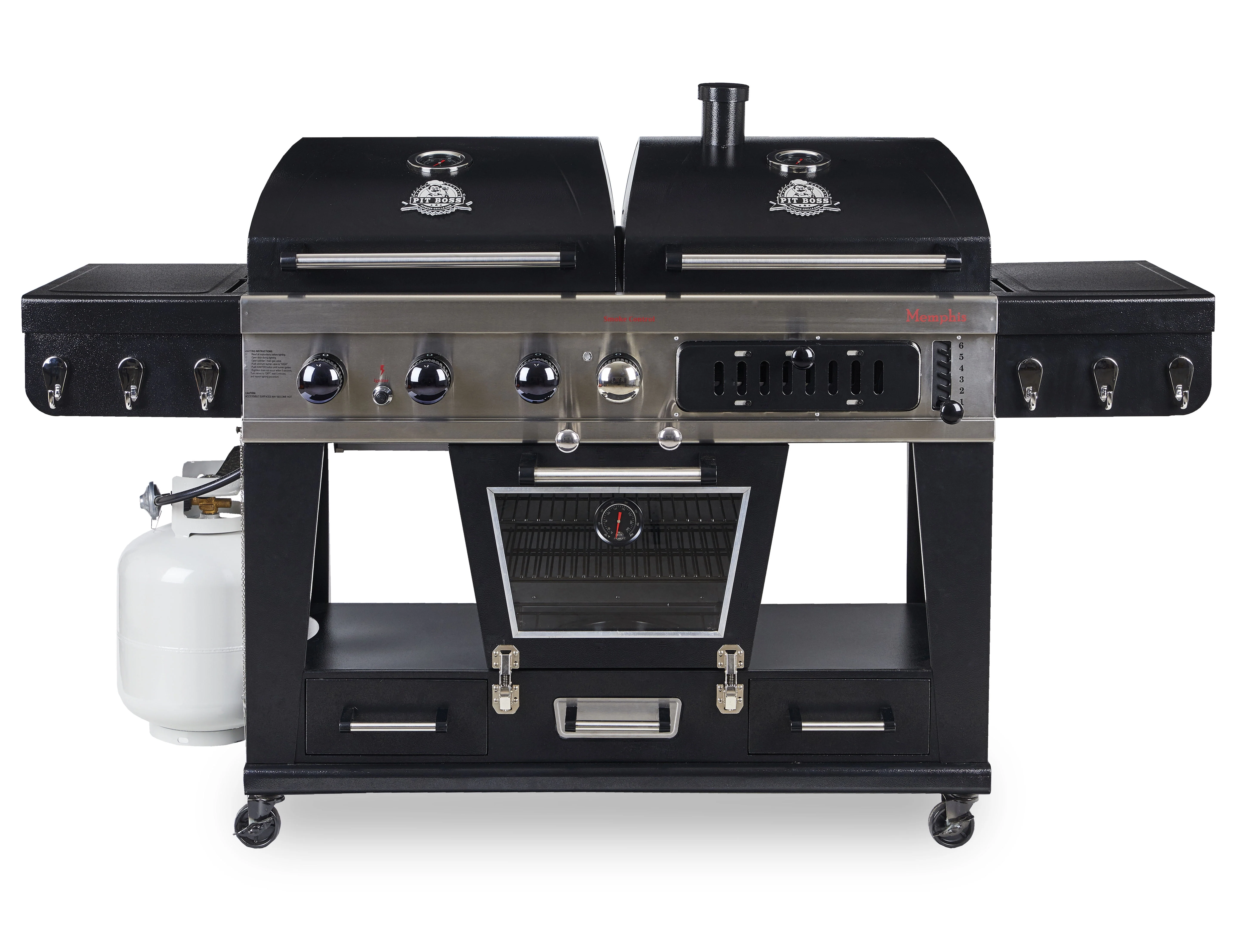 Pit Boss Memphis Ultimate Gas and Charcoal Combo Grill with Electric Smoker