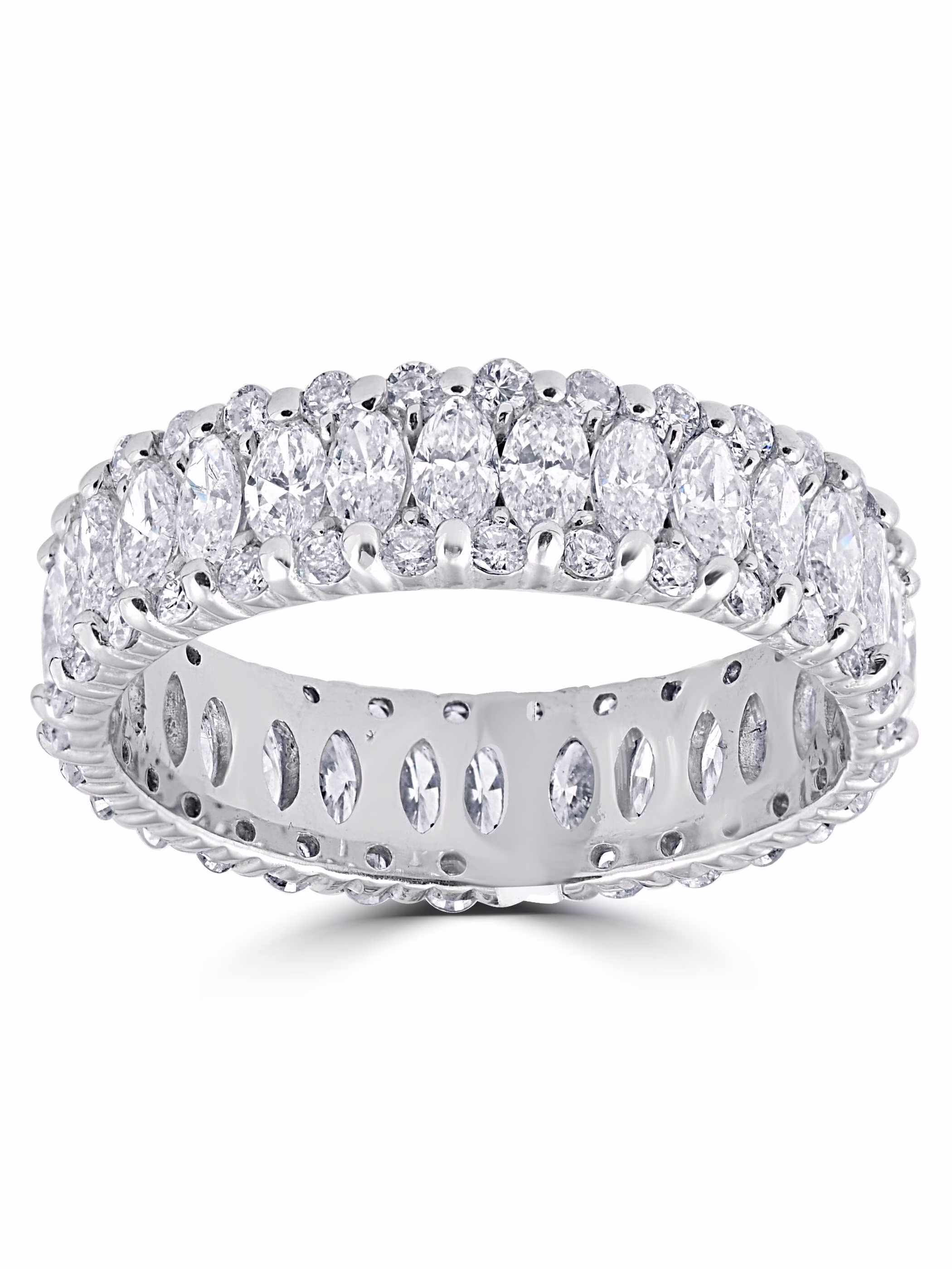 2 5/8ct Marquise Diamond Eternity Ring 14K White Gold