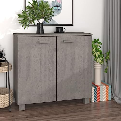 Buffets & Sideboards Sideboard Light Gray 33.5"x13.8"x31.5" Solid Wood Pine