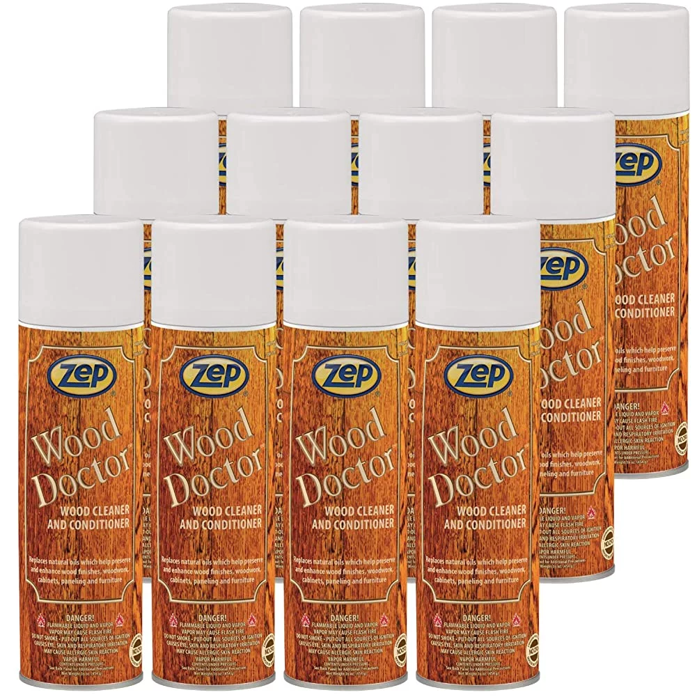 Zep Wood Doctor Professional Furniture Cleaner and Polish - 16 Ounce (Case of 12) 6701- Excellent for Furniture, Woodwork, Cabinets, Floors