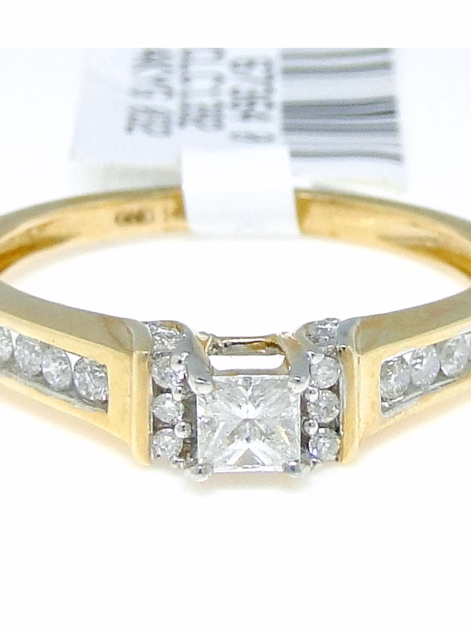 14k Yellow Gold Princess Cut Engagement Solitaire Band Diamond Ring 0.38Ct