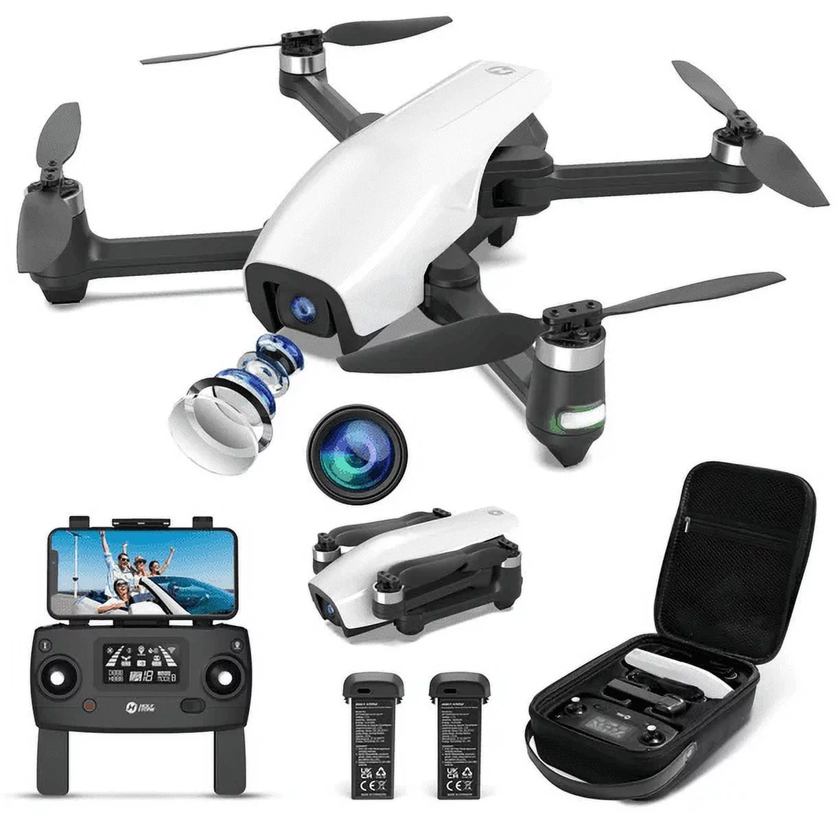 Holy Stone HS710 GPS Drone with 4K Camera for Adults Brushless Motor 50 Mins Flight Time Color White