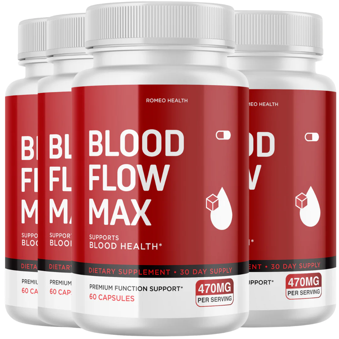 (4 Pack) Blood Flow Max - Blood Support Dietary Supplement 60 Capsules - Kansas Nuitrition - HNZSDS