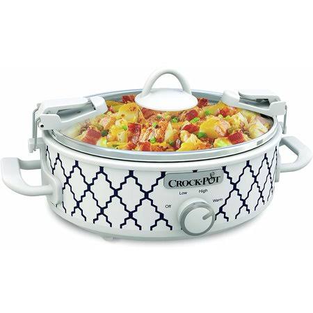 Crockpot 2.5-Quart Mini Casserole Crock Slow Cooker, White/Blue