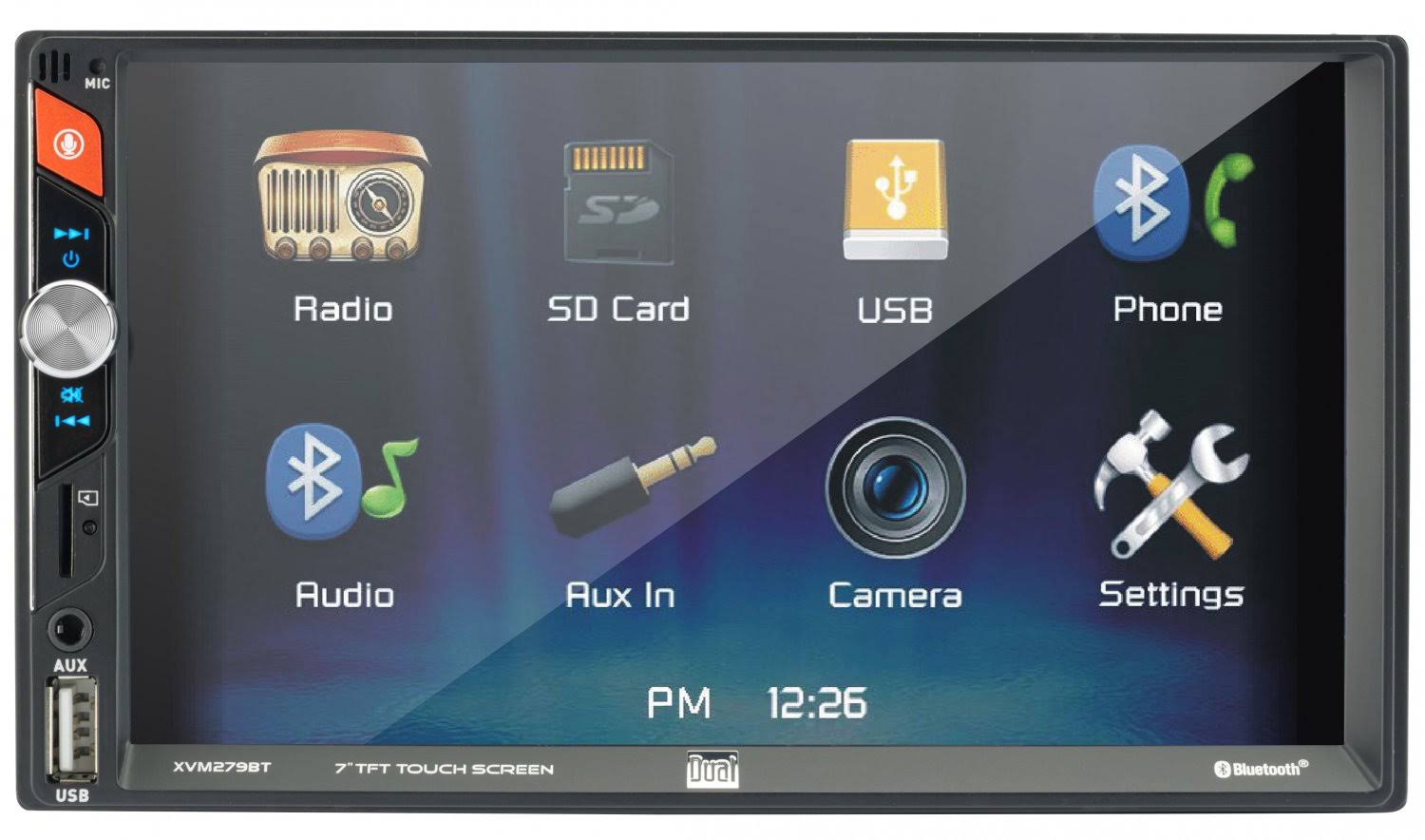 Dual Electronics XVM279BT 6.2-Inch LED Backlit Multimedia Touch Screen Double DIN Car Stereo Receiver with Siri/Google Voice Ass
