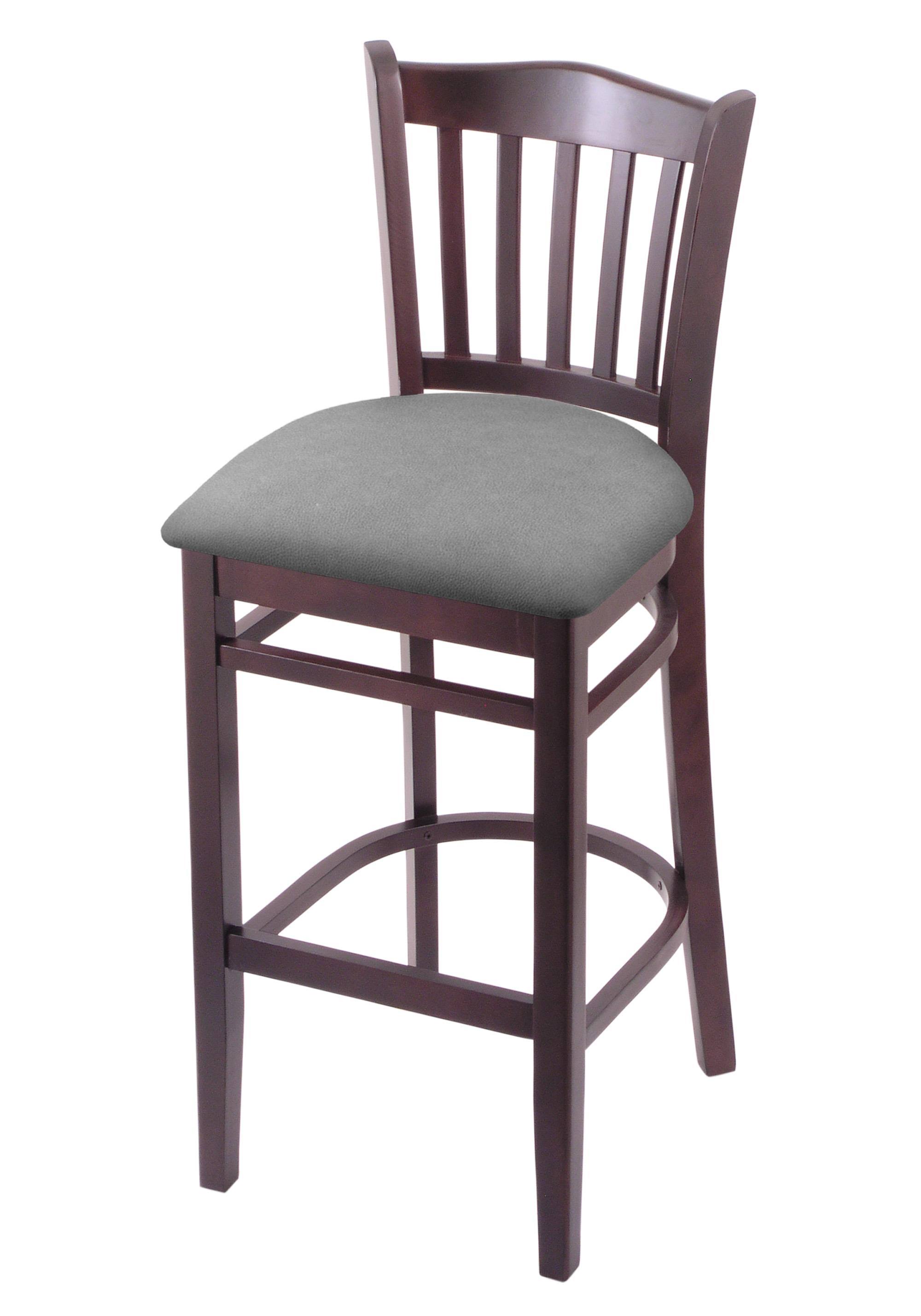 3120 30 inch Bar Stool with Dark Cherry Finish and Canter Folkstone Grey Seat