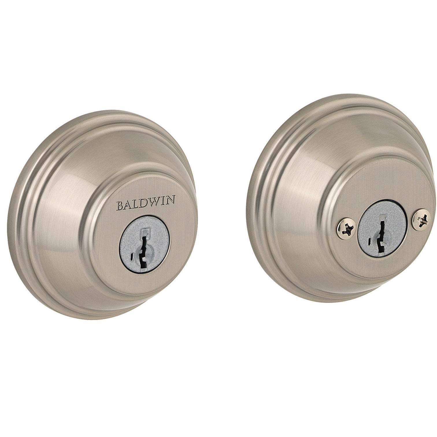 Baldwin 385-RDB-SMT Traditional Round Double Cylinder Deadbolt - Satin Nickel