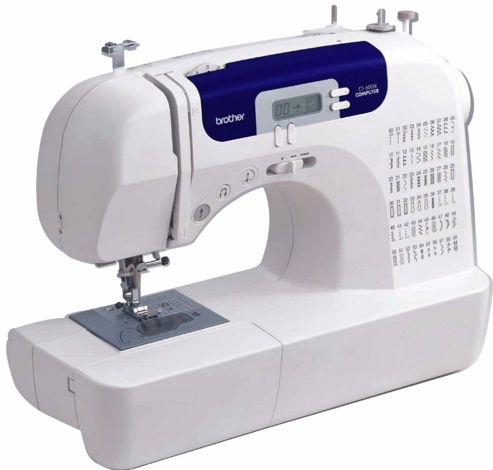 Brother CS6000i Feature-Rich Computerized Sewing Machine with 60 Built-In Stitches, White