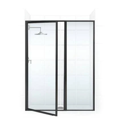 Coastal Shower Doors L31IL12.66O-C Legend Series 43x22 x 66x22 Hinged Framed Shower Door with Inline Panel Finish: Black, Glass