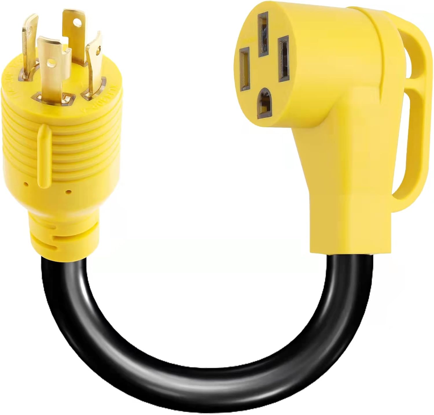 Flameweld RV Generator Adapter Cord - L14-30P Locking Male Plug to 14-50R Female with Handle