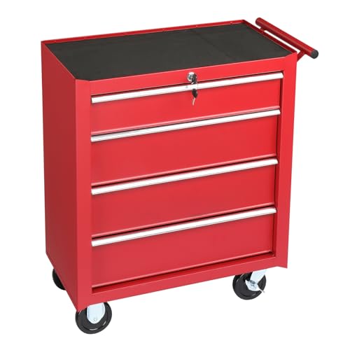 Winado 4-Drawer Tool Chest with Wheels & Lock & Key, Heavy Duty Cart Rolling Tool Box on Wheels, Metal Storage Cabinet