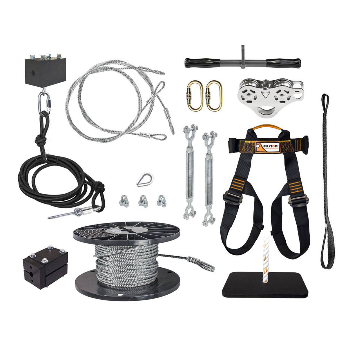 Ziplinegear 400& Ultimate Torpedo Zip Line Kit with Trolley Stainless Steel
