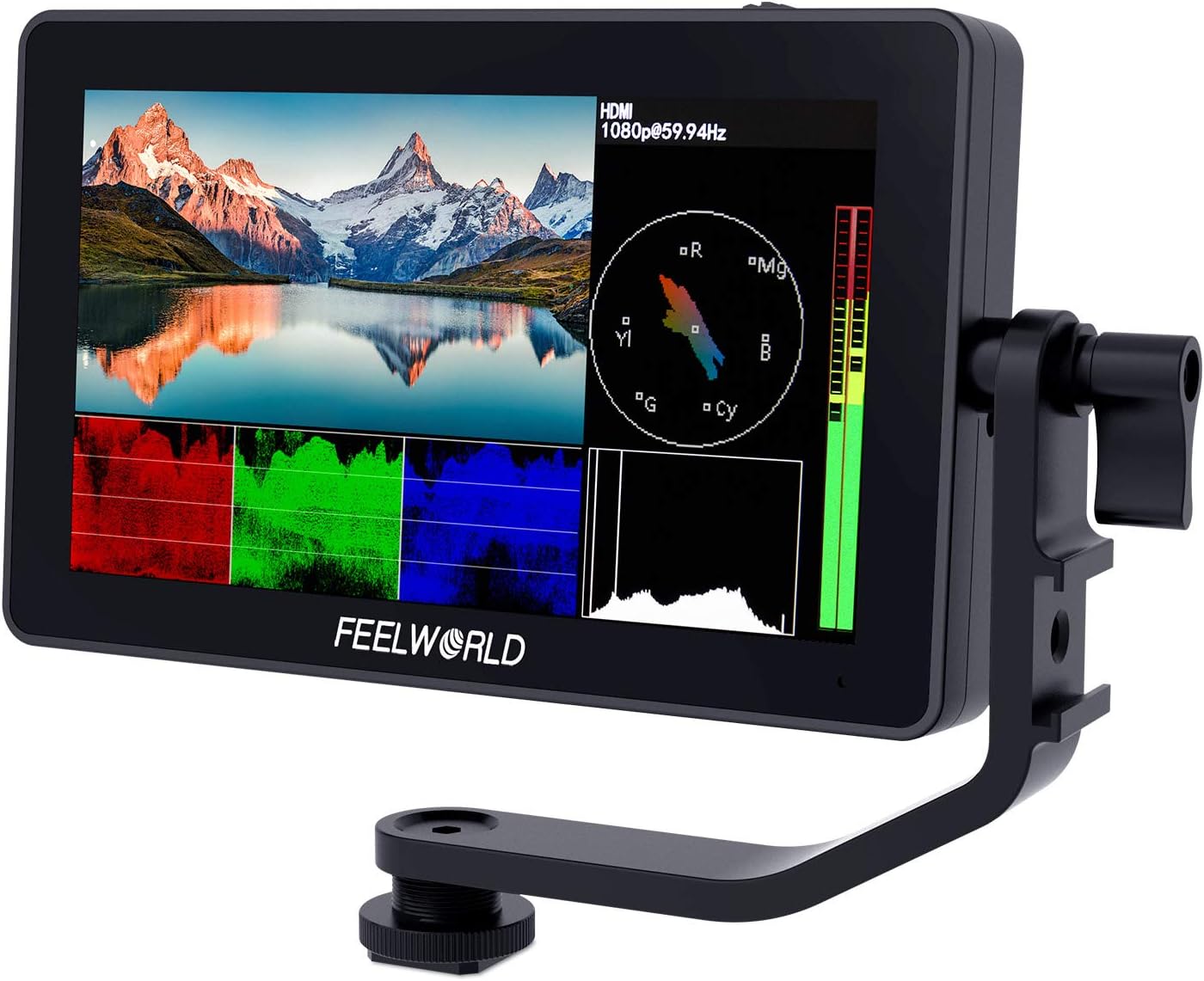 FEELWORLD F6 Plus 5.5 inch DSLR Camera Field Touch Screen Monitor with HDR 3D Lut Small Full HD 1920x1080 IPS Video Peaking Focus Assist 4K HDMI 8.4V