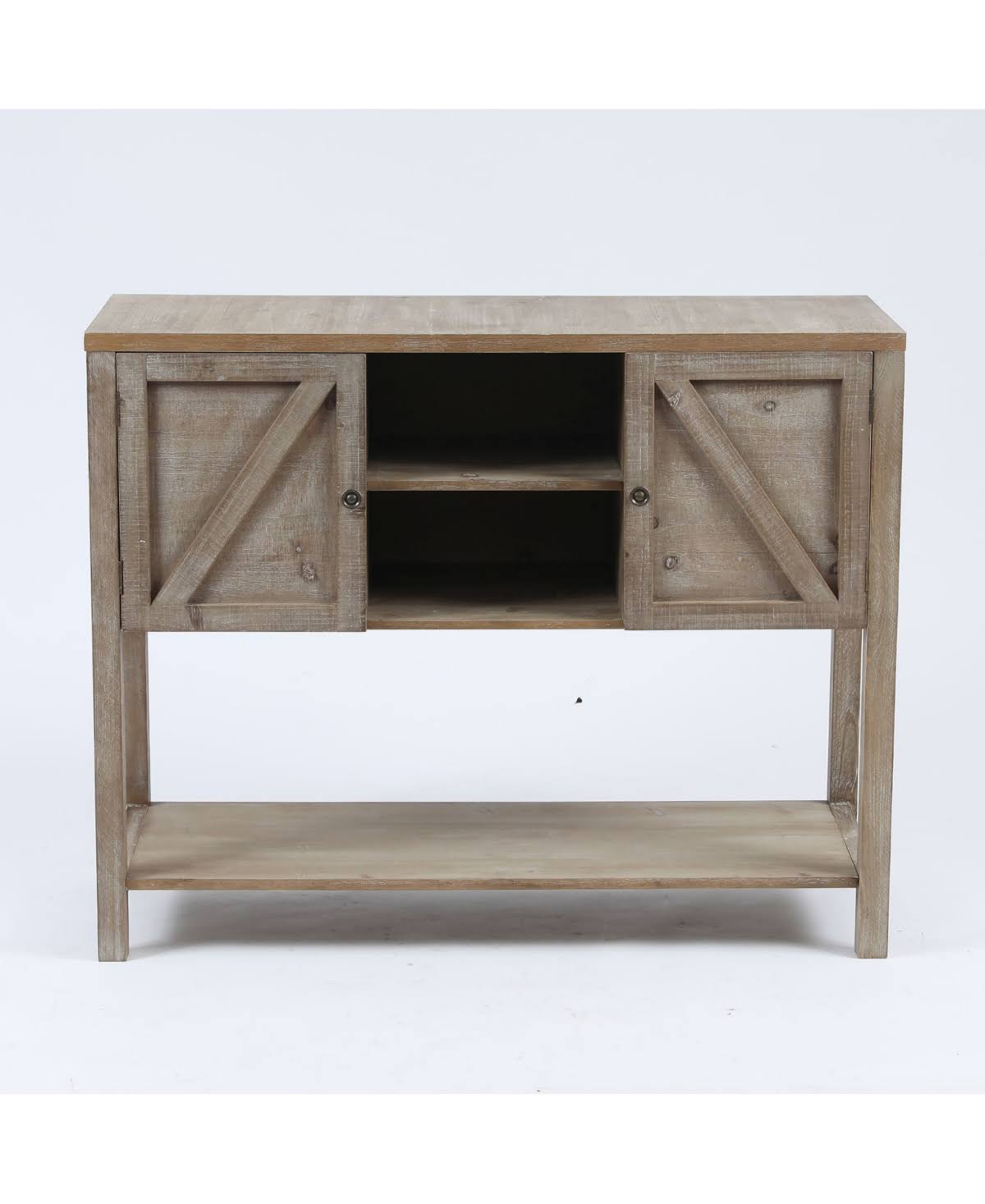 LuxenHome Wood Farmhouse Buffet Storage Cabinet