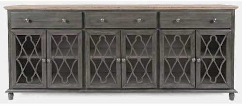 Jofran Aurora Hills Accent Cabinet, Six Door 86', Grey