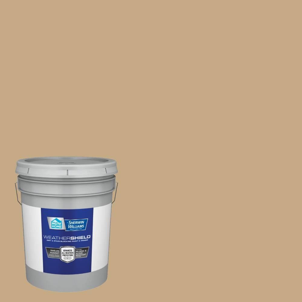 HGTV Home by Sherwin-Williams WeatherShield Semi-Gloss Camelback Hgsw2185 Exterior Paint (5-Gallon) | HGSW2185-636327
