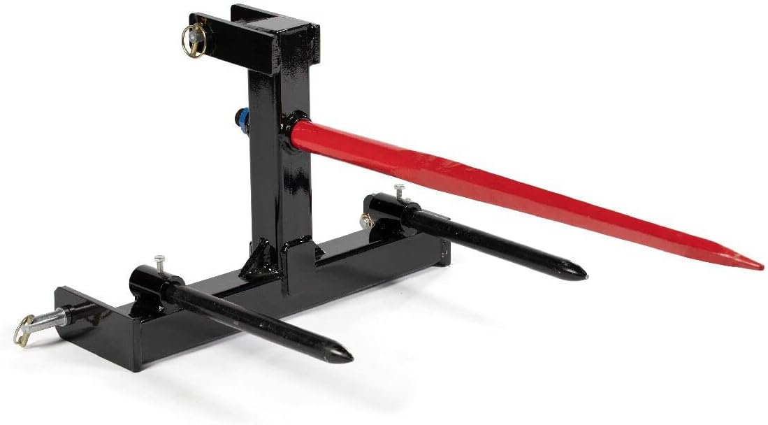 Titan Attachments Black Category 1, 3 Point Attachment, 39 Hay Spear and Stabilizers