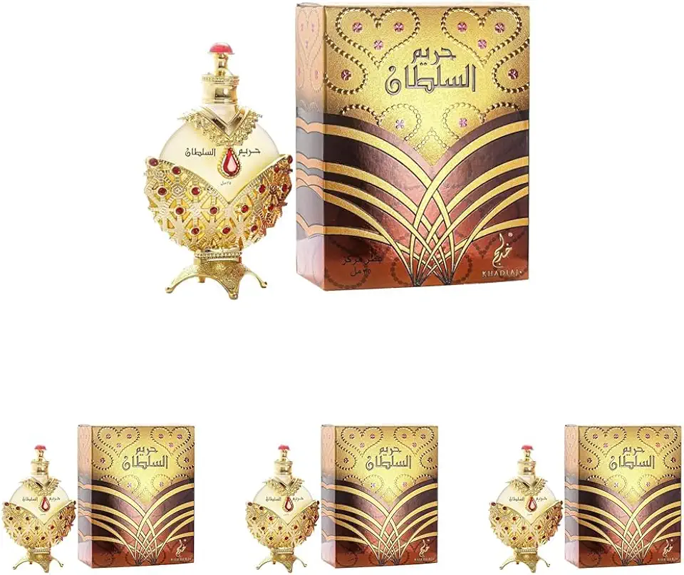 Hareem Al Sultan Gold Concentrated Perfume Oil for Unisex, 1.18 Ounce (Pack of 4) - Kansas Nuitrition - HNZSDS