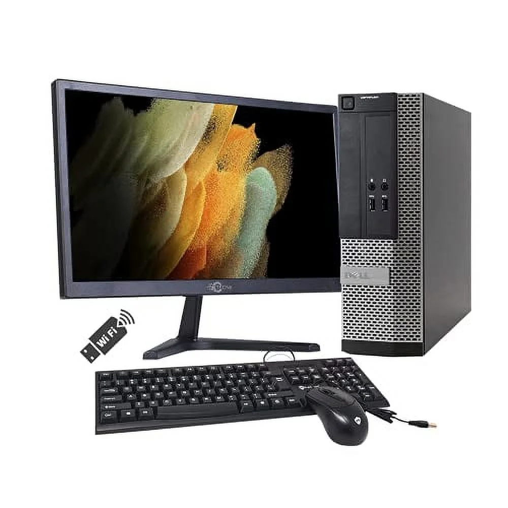 Pre-Owned Dell Optiplex 3020 Business Desktop Computer with 20-inch Screen (Intel Quad Core i5 up to 3.4GHz Processor), 16GB RAM, 512GB SSD