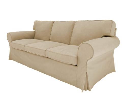 EKTORP Sofa Cover 3 Seat (86in), Ektorp Couch Covers Made Compatible for IKEA Ektorp Sofa, Sofa Cover for Living Room, Linen Sofa Slipcovers (3 Seat