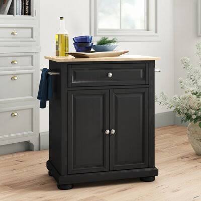 Three Posts Osborn Kitchen Cart Base Finish: Black