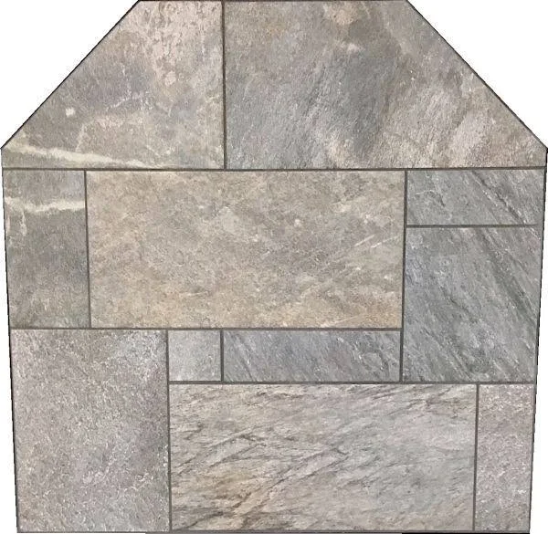 NY Hearth Snow Quartzite 40x22 x 40x22 Tile Hearth Pad - Standard