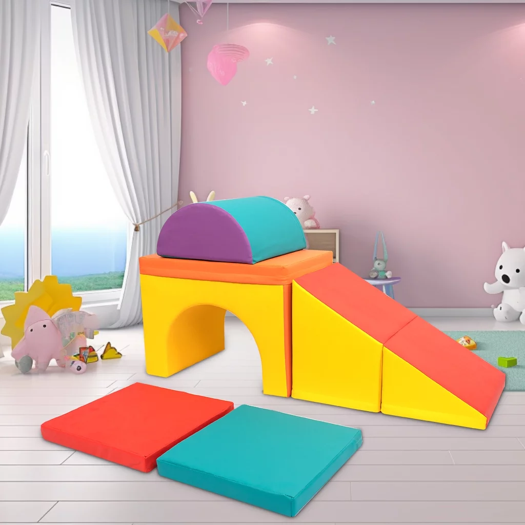 XJD Soft Zone Climb and Crawl Activity Playset, Lightweight Foam Shapes for Climbing, Crawling and Sliding