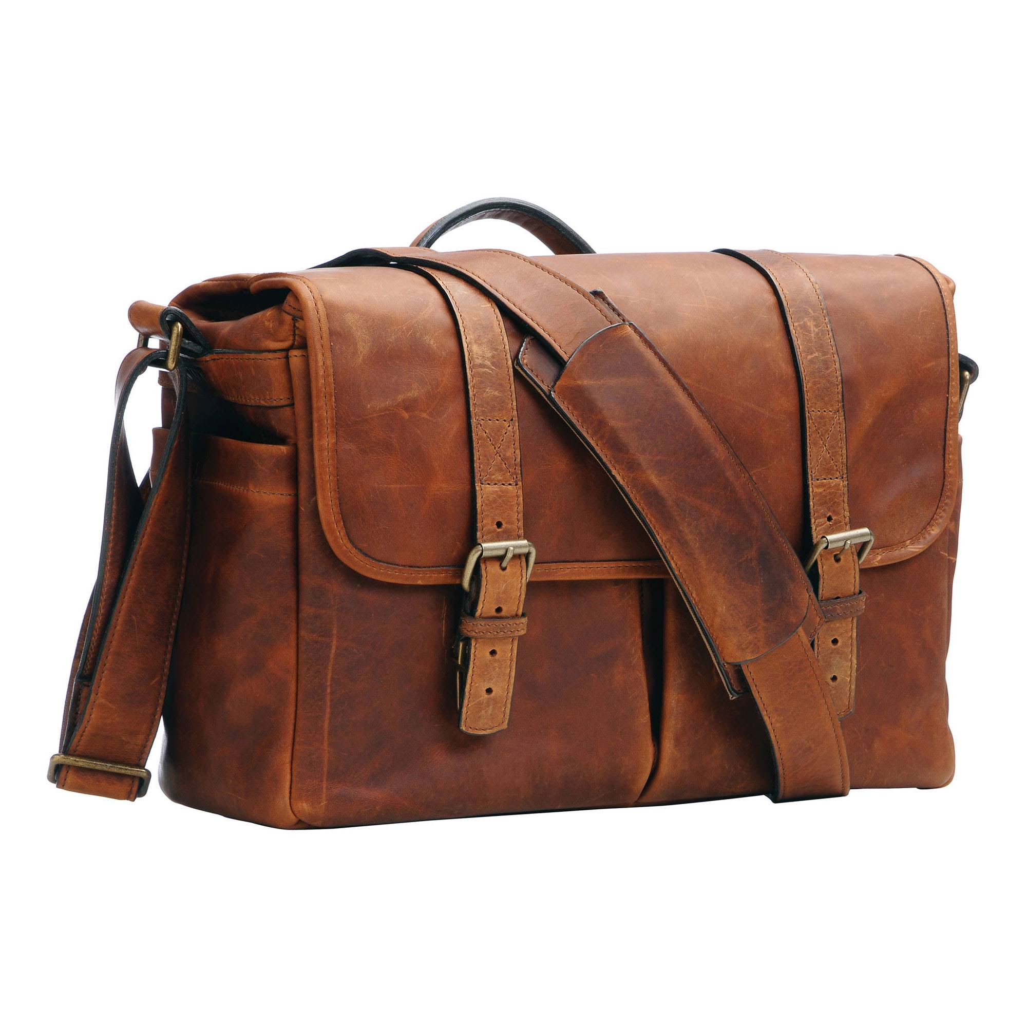 Ona Brixton Camera/Laptop Messenger Bag (Leather, Antique Cognac)