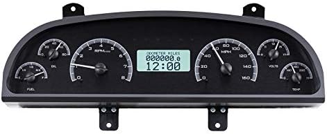 Dakota Digital VHX-94C-CAP-K-W Compatible with 1994-96 Chevy Caprice/Impala SS VHX Gauge Instrument System Black Alloy White Backlighting