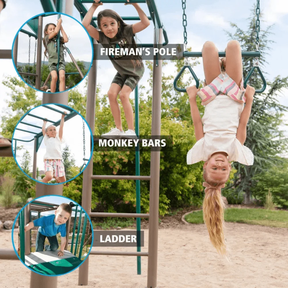 Lifetime Powder Coated Steel Swing Set with 4 Swing(s), 1 Slide(s)