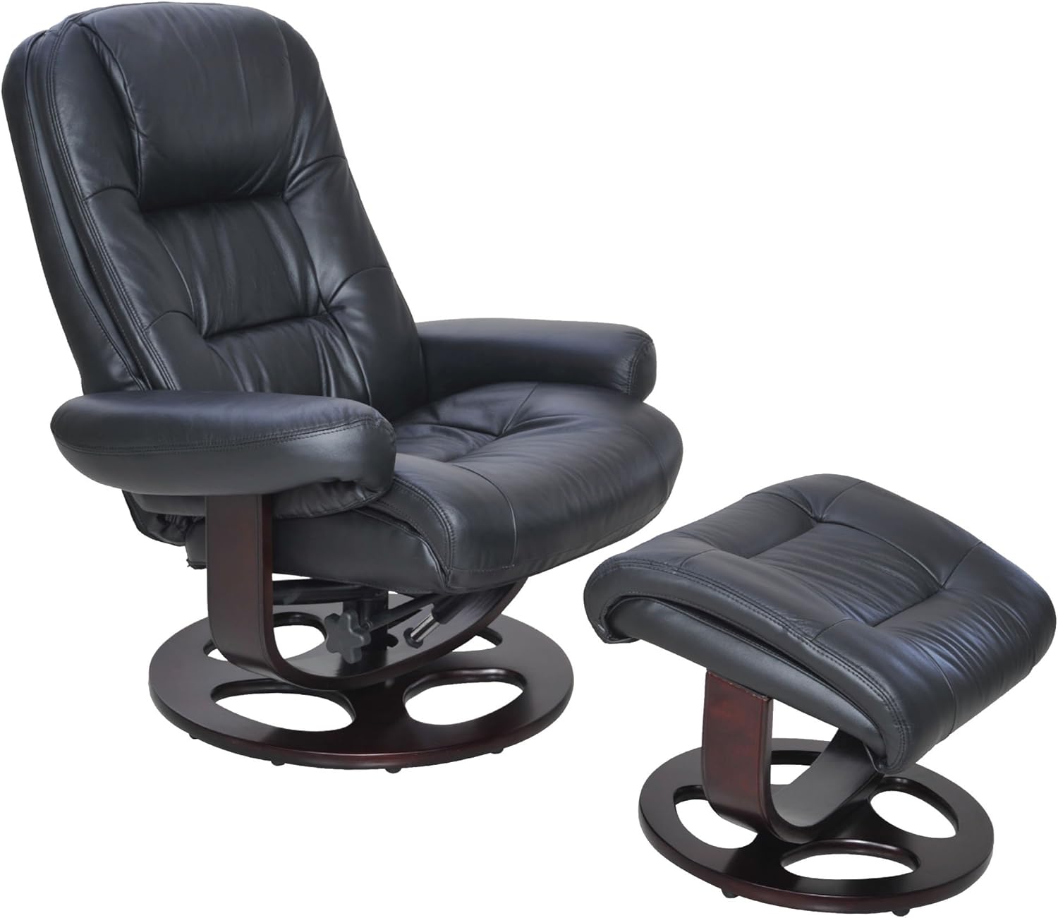 BarcaLounger Jacque II Leather Recliner & Ottoman - Ivory