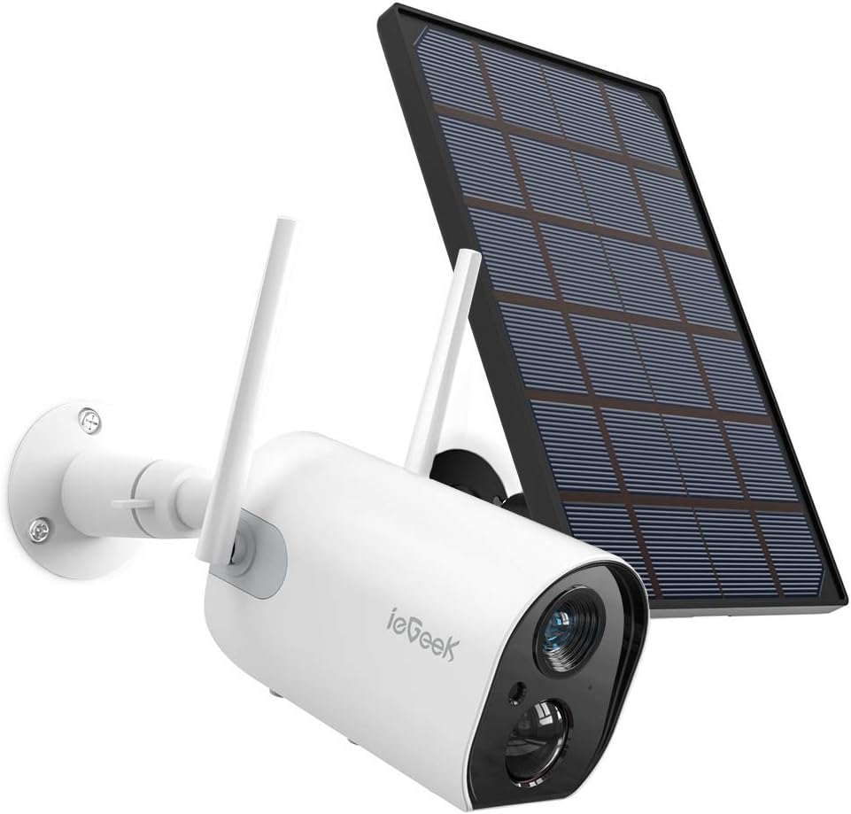 Wireless Outdoor Security Camera, WiFi Solar Rechargeable Battery Power IP Surveillance Home Cameras, 1080P, Human Motion Detection, Night Vision