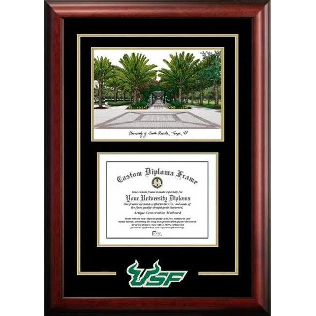 Campus Images FL989SG-1411 11 x 14 in. South Florida Bulls Spirit Graduate Diploma Satin Mahogany Frame