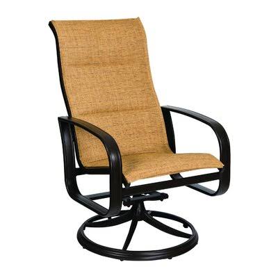 Cayman Isle Swivel Patio Dining Chair Woodard Fabric: Pewter