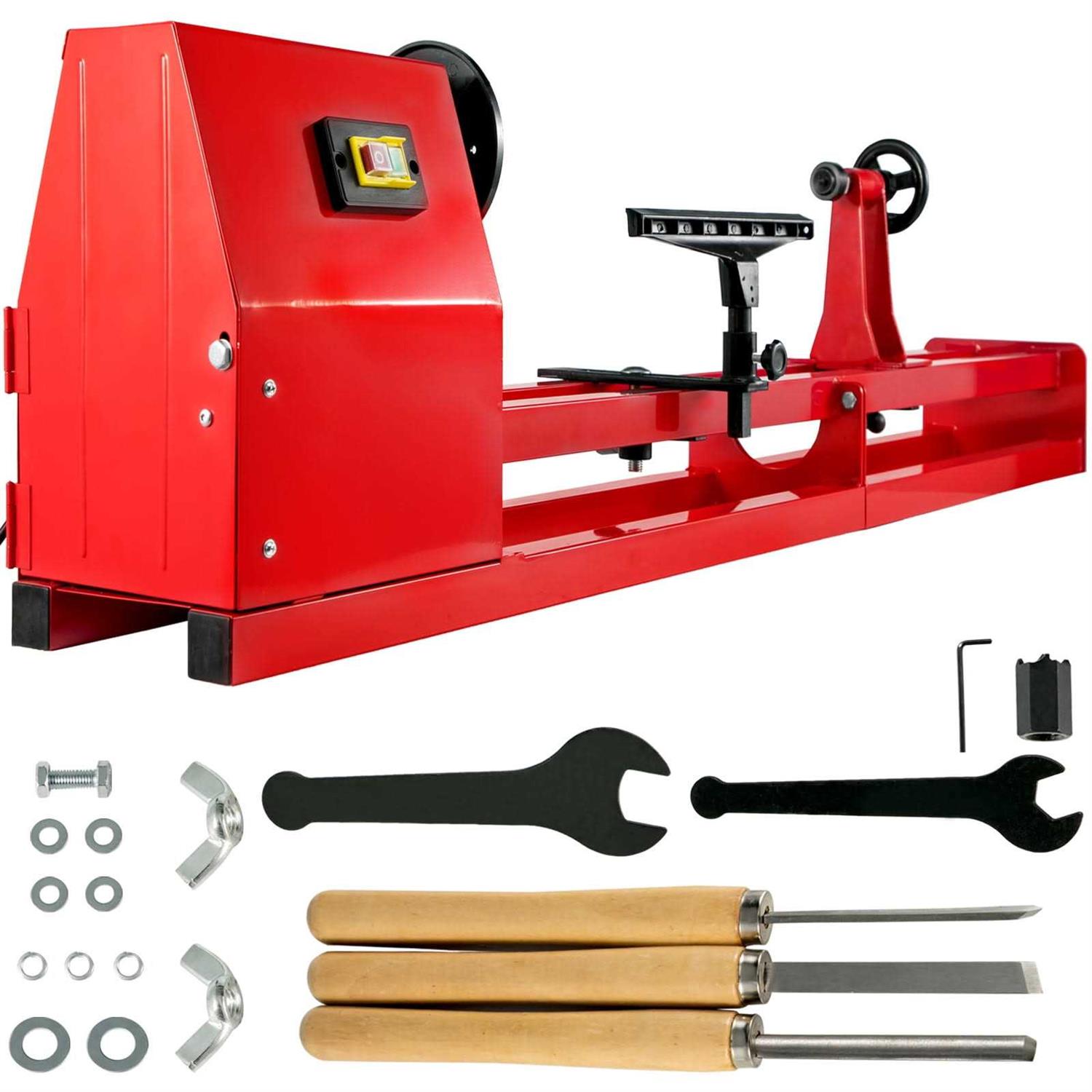 Vevor Wood Lathe 14 inch x 40 inch Power Wood Turning Lathe 1/2hp 4 Speed 1100/1600/2300/3400rpm - Shop Hardware Tools Online Store