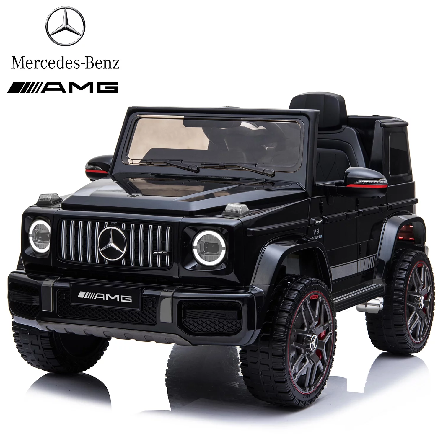 Licensed Mercedes Benz AMG G63 Children Ride On Car with Parent Remote Control for Kids, Electric Vehicles Suspension System, Openable Doors