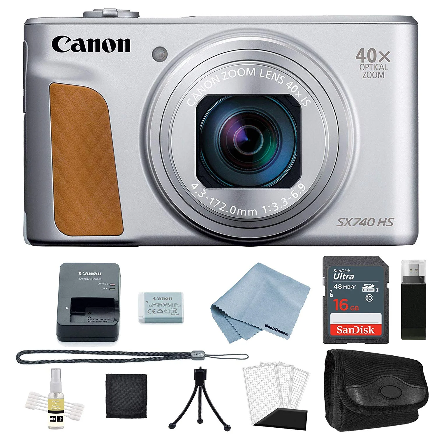 Canon Powershot SX740 HS 4K Video Digital Camera Silver + Basic Bundle - Curated Treasures Market