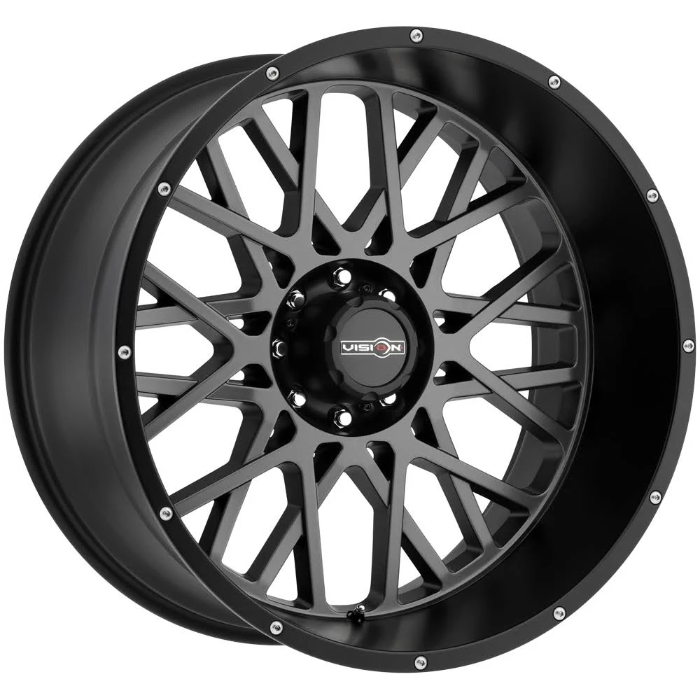 Vision Off-Road Rocker 22x12 8x170 -51et Anthracite with Satin Black Lip Wheel