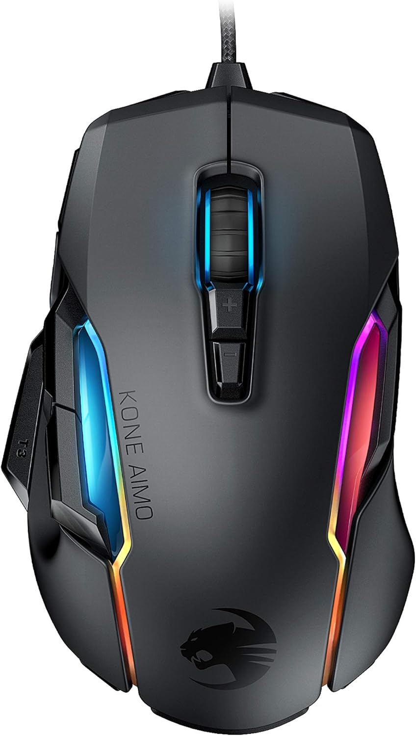 ROCCAT Kone AIMO PC Gaming Mouse, Ergonomic Performance Wired Computer Mouse, RGB Lighting, LED Illumination, High Precision
