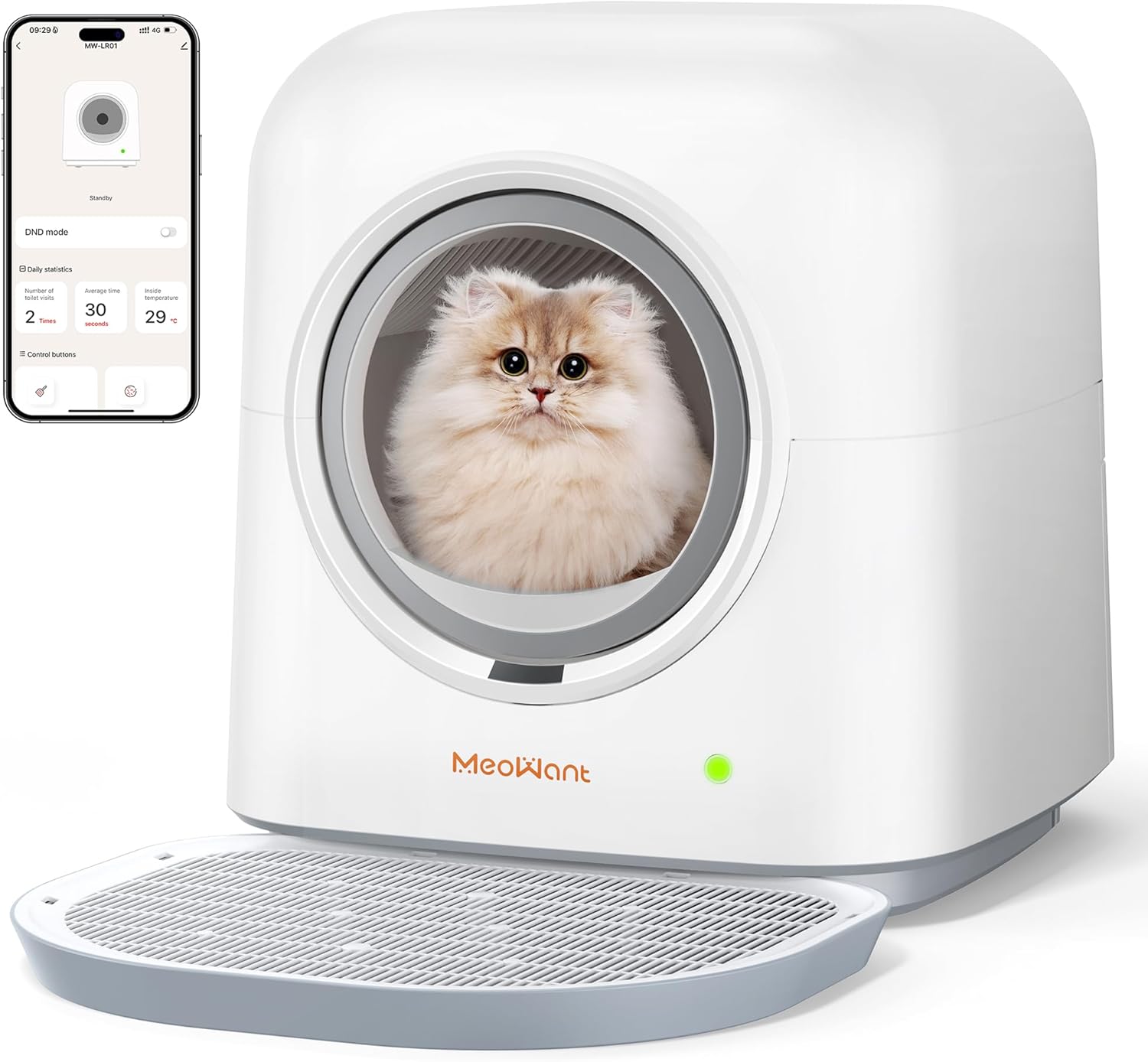 MeoWant Self Cleaning Cat Litter Box, Fully Enclosed Automatic Litter Box for Multi Cats