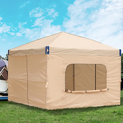 Aoodor 12x12 FT Pop-Up Canopy Tent with Roller Bag and Curtain - Portable Instant Shade, Sturdy Iron Frame, Waterproof 210D Oxford Fabric