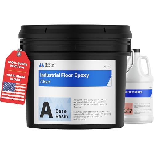 McKinnon Epoxy Resin Garage Floor & Concrete Coating Kit - 2.5 Car Garage Full Coverage,100% Solids, Zero VOCs, Durable High Gloss