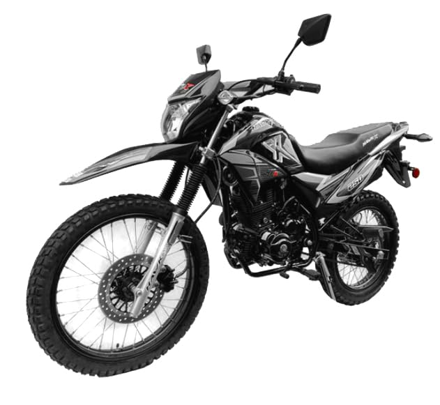 HHH Upgraded New XHawk Enduro 250cc Motorcycle RPS Dual Sports Dirtbike, 5 Speed Enduro Bike (Black) - Extra Large