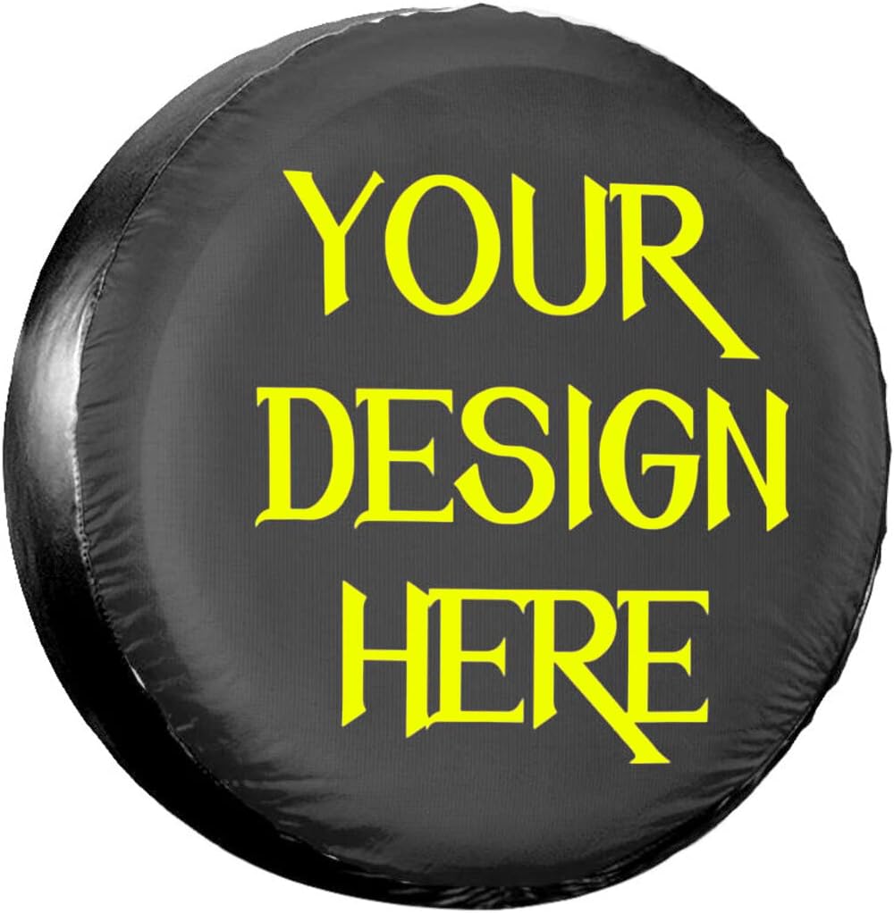 Custom Spare Tire Cover, Add Your Own Personalized Waterproof Universal Wheel Tire Protector with Picture Text Fit for for Jeep,Trailer, Rv