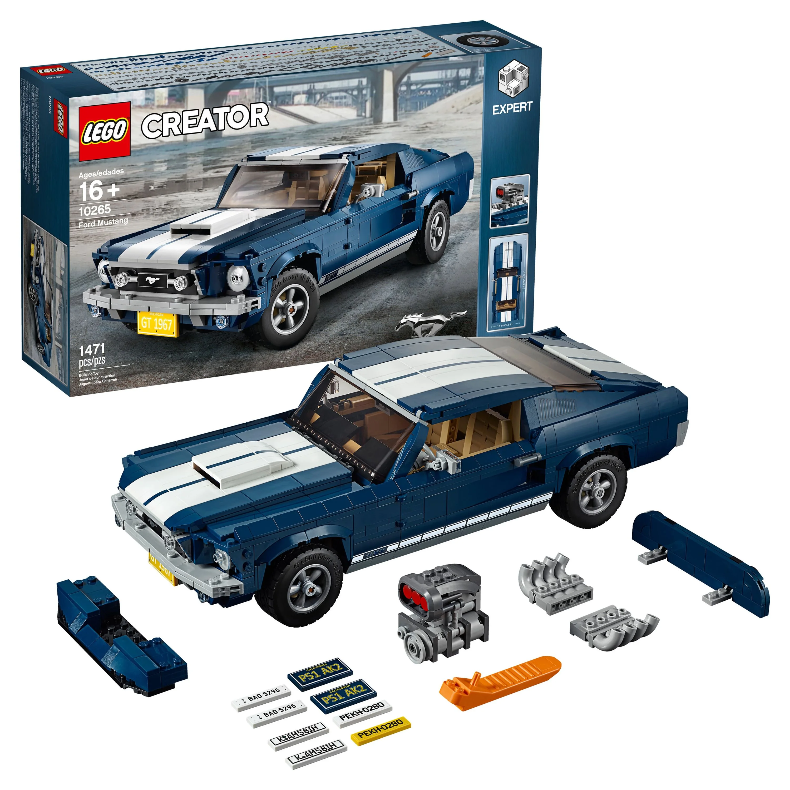 LEGO Creator Expert Ford Mustang 10265 Building Set - Exclusive Advanced Collector's Car Model, Featuring Detailed Interior, V8 Engine