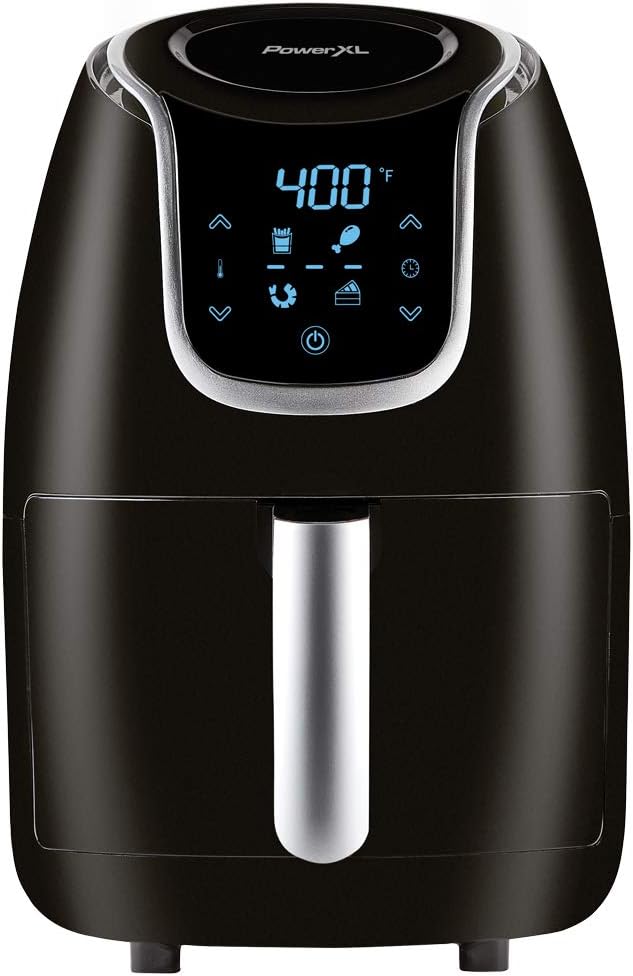 PowerXL Air Fryer Vortex - Multi Cooker with Roast, Bake, Food Dehydrator, Reheat Non Stick Coated Basket, Cookbook (7 QT, Black) Pack of 2