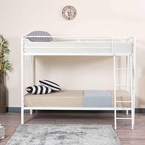 Better Home Products Twin Over Twin Metal Bunk Bed in Black
