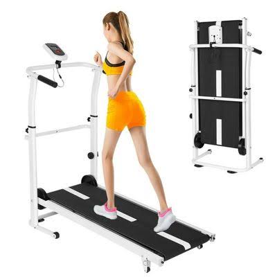 Fitnessclub Folding Manual Treadmill Working Machine Cardio Fitness Exercise Incline Home