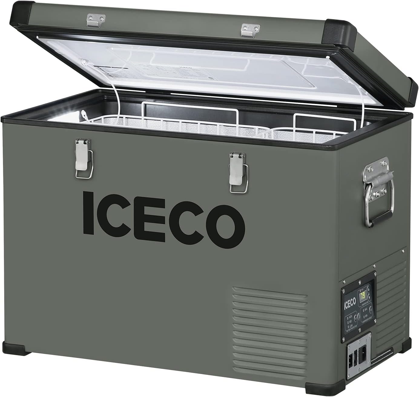 ICECO VL45 Portable Refrigerator with SECOP Compressor, 45 Liters Platinum Compact Refrigerator, DC 12/24V, AC 110-240V, 0℉ to 50℉